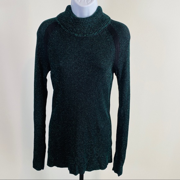 H&M Studio A/W 2015 Exclusive Collection Green Metallic Ribbed Sweater Size - Picture 9 of 14